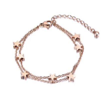 bracelet or rose etoiles