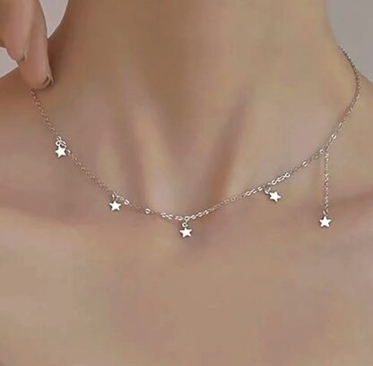 collier ras du cou etoiles argent