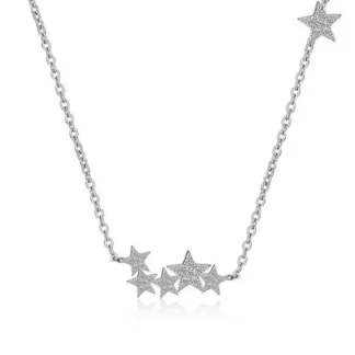 Collier etoile originale en argent avec petits oxydes de zirconium