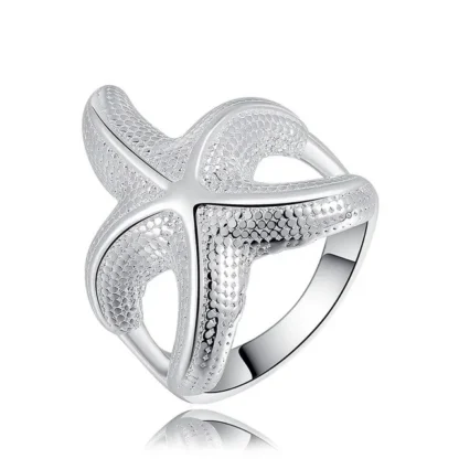 bague etoile de mer en argent pour femme