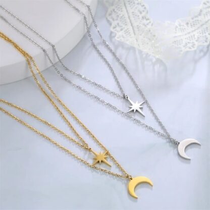 collier etoile avec demi lune